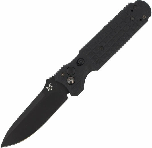 Couteau automatique tactique Fox Knives Predator II, 9,5 cm, tout noir, FRN