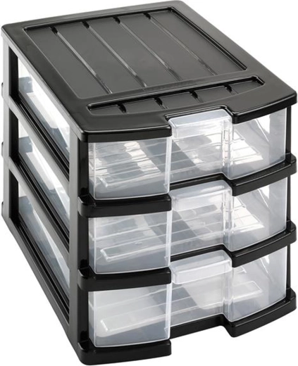 Étagère en plastique avec trois tiroirs 34 × 25 × 23,5 cm