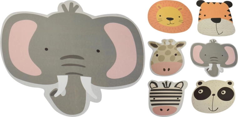 Set de table en plastique pour enfants avec animaux 43,5 × 28,5 cm, motifs assortis