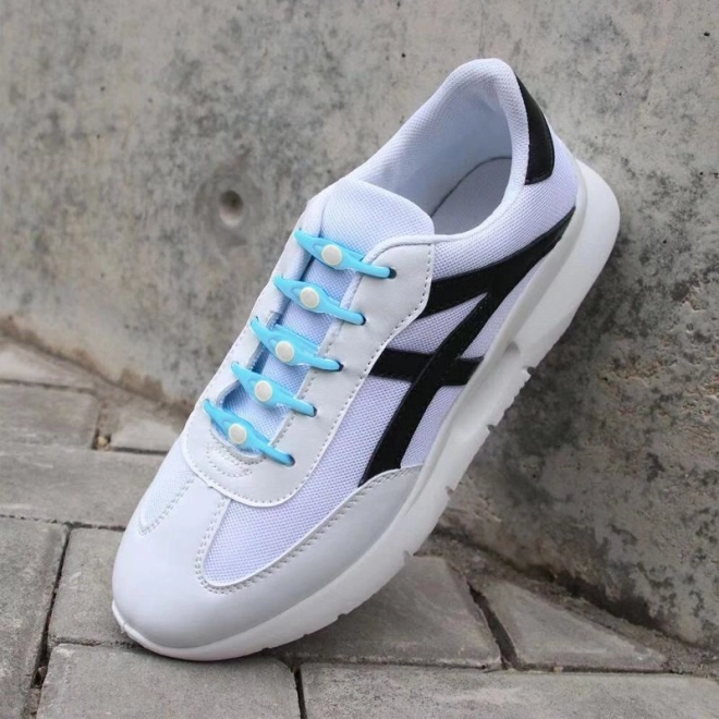 Lacets en silicone bleu clair