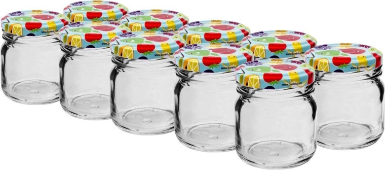 Bocaux 30 ml avec couvercle coloré, lot de 10 pièces