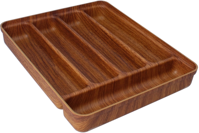 Organiseur de tiroir pour couverts, 5 compartiments, marron