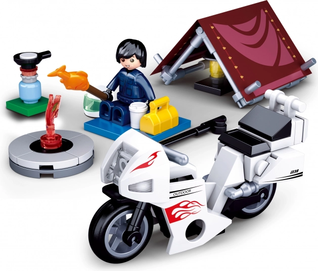 Sluban Town motard au camping jeu de construction