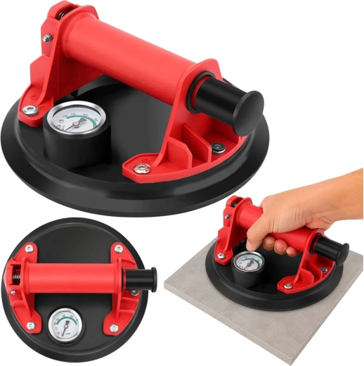 Ventouse à vide pour carrelage et verre avec manomètre 20 cm