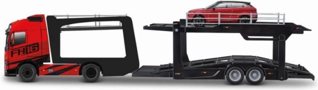 Bburago Street Fire camion avec remorque Volvo FH16 et Land Rover LRX Concept 1:43