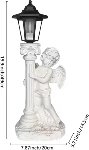 Lampe solaire de jardin avec petit ange 49 cm