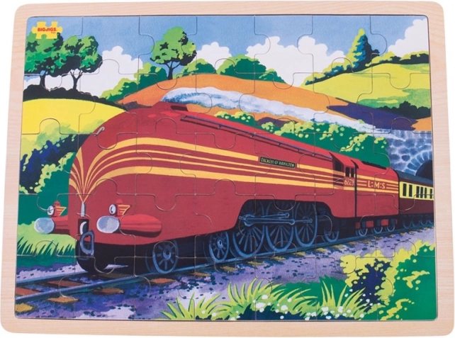 Puzzle en bois train historique Duchesse de Hamilton 35 pièces