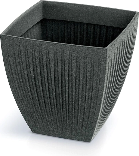 Cache-pot Latia Square Midl 30 × 30 × 30 cm granit noir