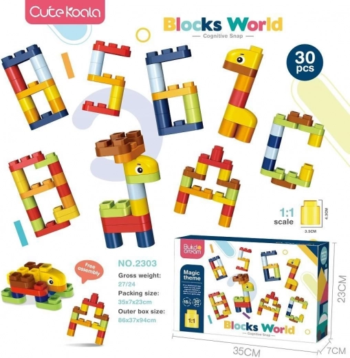 jeu de construction lettres et chiffres – 30 blocs