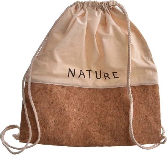 Sac en coton à cordon avec fond en liège 35 × 40 cm