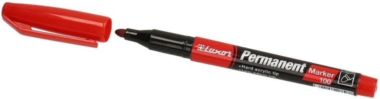 Marqueur permanent LUXOR 100, rouge, 1–2 mm