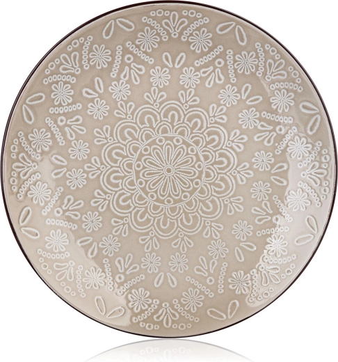 Assiette plate en céramique 27 cm Shape – crème, décor dentelle