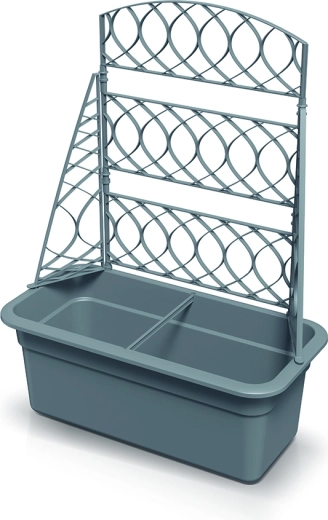 Jardinière avec pergola 58 cm pierre grise