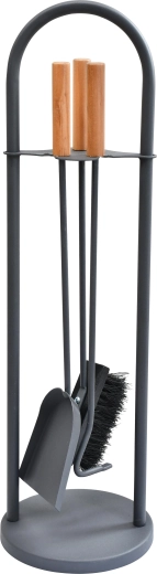 ensemble d’outils de cheminée avec poignée en bois 55 cm