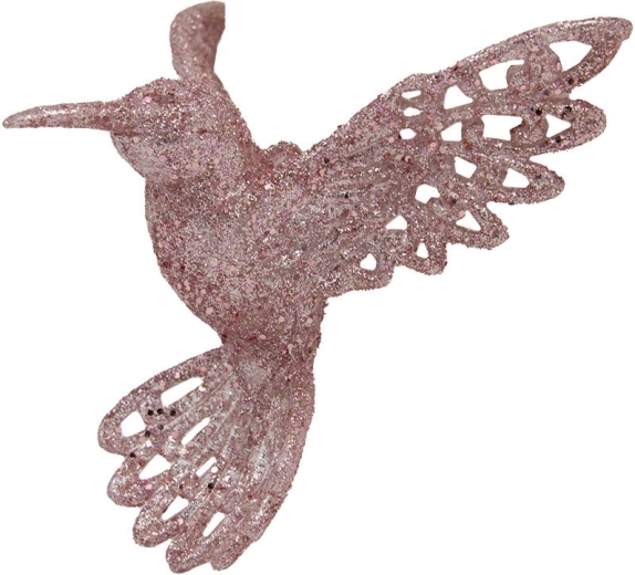 Petit oiseau décoratif en acrylique 10 cm – rose