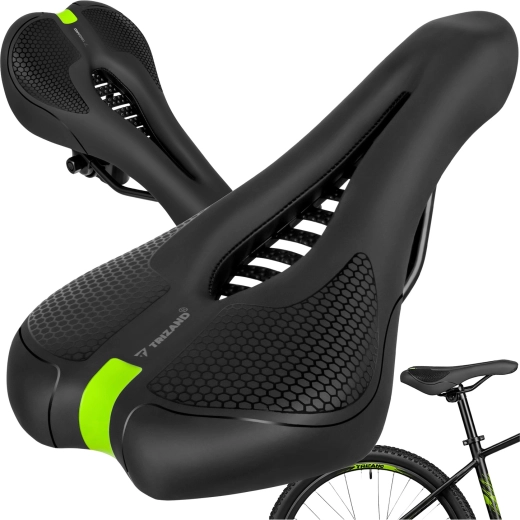Selle de vélo Trizand 28 × 14 cm confortable, suspendue, noire