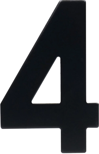 Numéro de maison 4, 95 mm, inox, noir mat