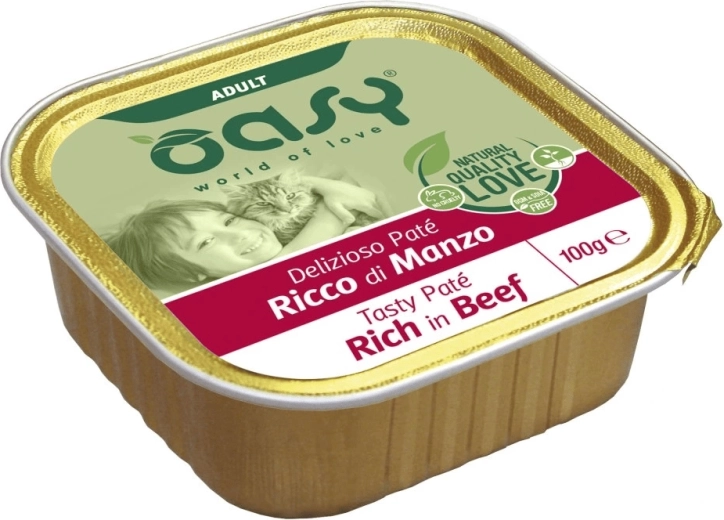 Oasy Tasty Pate Adult pâté de bœuf pour chats 100 g