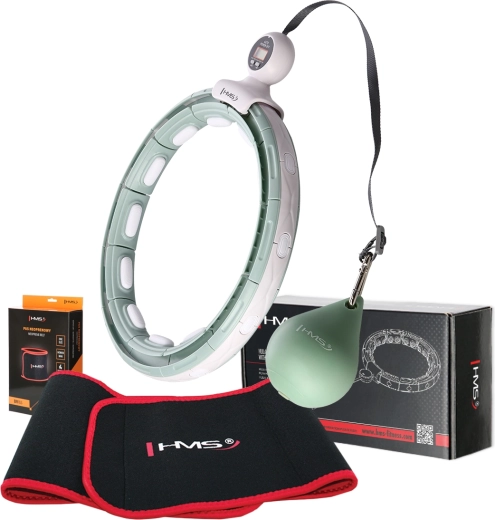 Ensemble hula hoop de massage avec poids et compteur + ceinture amincissante HMS