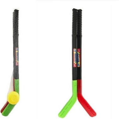 Bâtons de hockey pour enfants avec palet TEDDIES 70 cm