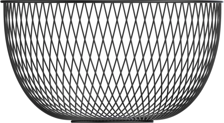 Corbeille à fruits en fil métallique, noire, 24,1 × 12 cm