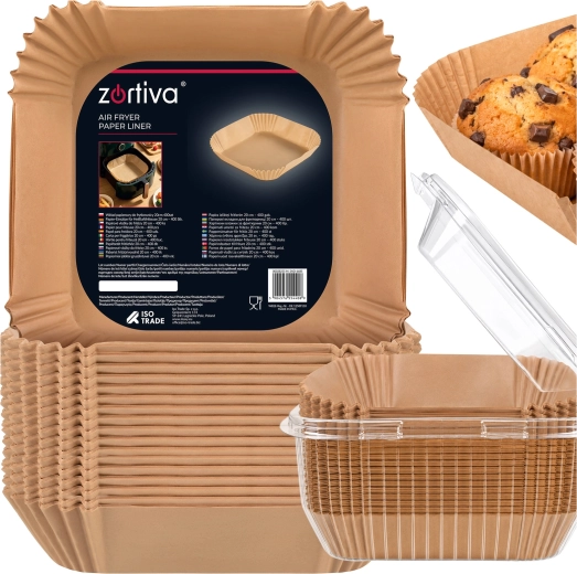 Doublures en papier jetables pour friteuse à air chaud Zortiva 20 × 20 cm (400 pcs)