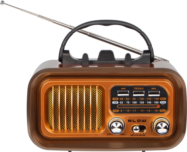 radio rétro portable AM/FM avec charge solaire et Bluetooth