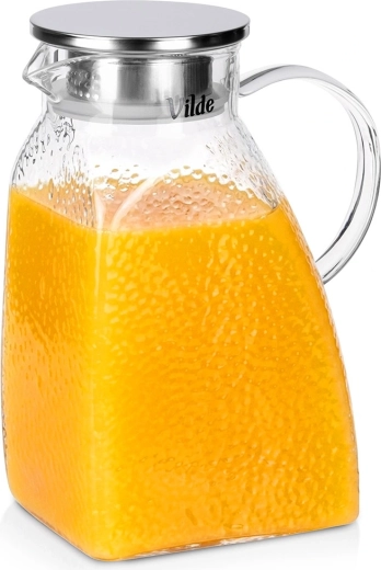 Pichet en verre Vilde avec couvercle pour réfrigérateur 1,8 l