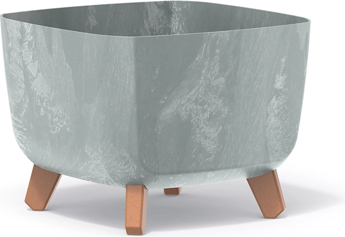 Cache-pot Gracia Square à effet béton, 29 × 29 × 22 cm, gris