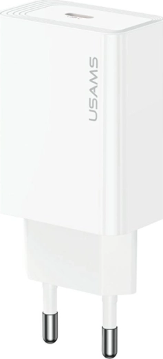 USAMS T69 chargeur secteur 20 W USB‑C blanc