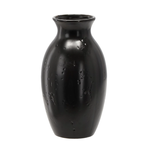 Vase en céramique 13 × 13 × 26 cm noir mat