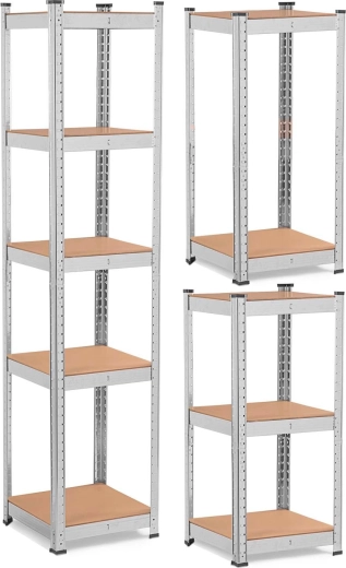 Étagère métallique HUMBERG 180 × 40 × 40 cm, 5 étagères, capacité 500 kg