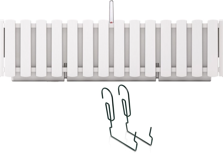 Jardinière de balcon auto-irrigante avec support métallique 58 cm – blanc