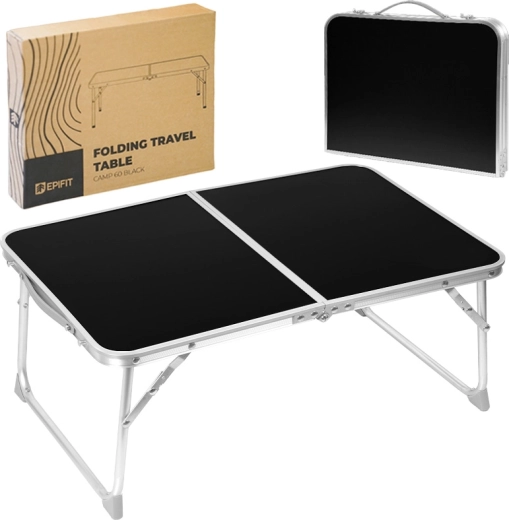 Table de camping basse pliante Camp 60 noire