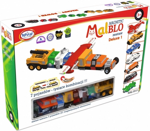 MalBlo Magnetic Deluxe – ensembles de construction magnétiques de véhicules