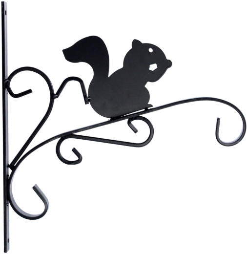 Support suspendu pour pot de fleurs 30 × 28 cm noir – écureuil
