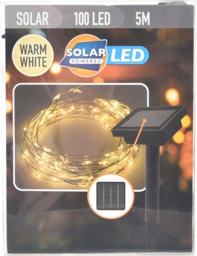 Guirlande lumineuse LED solaire 100 LED à lumière jaune