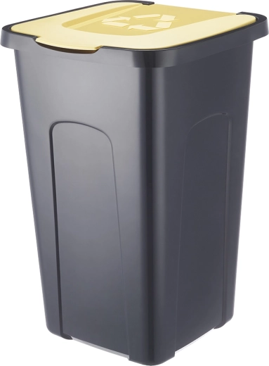 Poubelle de tri sélectif 50 l noir-jaune