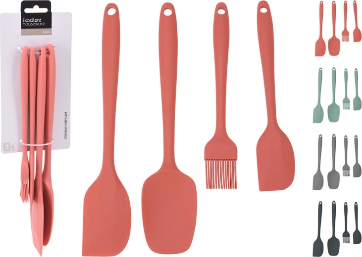 Set de cuisine en silicone 4 pièces – assortiment de couleurs