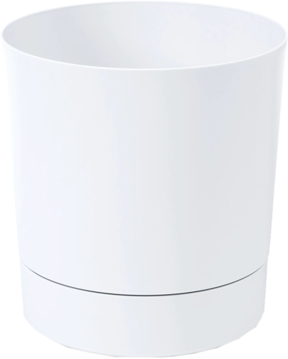Pot de fleurs avec soucoupe AURA 28 cm blanc
