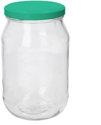 Récipient en verre 1700 ml à large goulot avec couvercle 100 mm