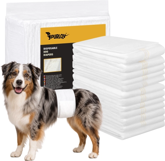 Couches absorbantes pour chiens Purlov taille M-L 46–60 cm (12 pièces)