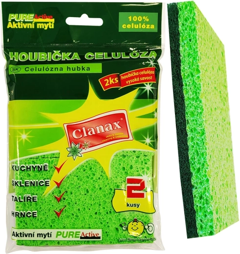 Éponges nettoyantes en cellulose 11 × 7 × 1,2 cm, 2 pcs