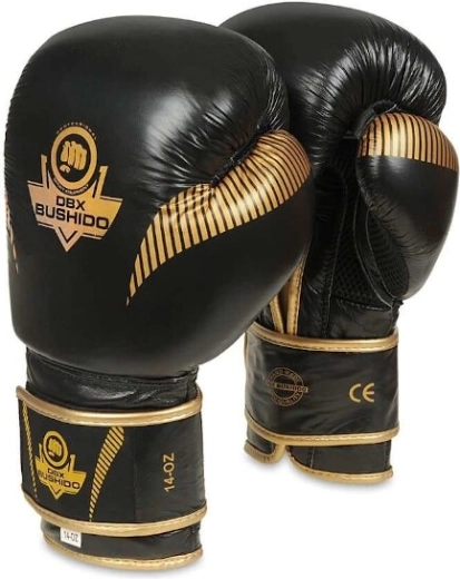 Gants de boxe DBX Bushido, noir‑or