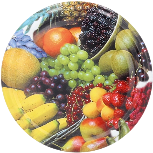 Lot de couvercles métalliques Twist-off 82 mm avec décor fruité, 10 pièces