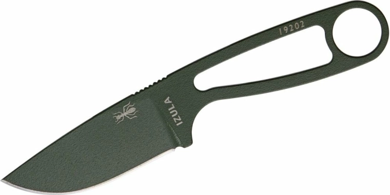 ESEE Izula OD – petit couteau de survie en acier au carbone avec revêtement vert et étui