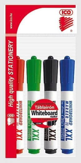 Marqueurs pour tableau blanc ICO 11 XXL, set de 4 pièces