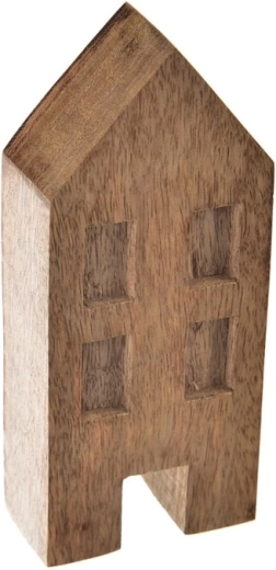 Décoration en bois – petite maison en bois de manguier 15 cm