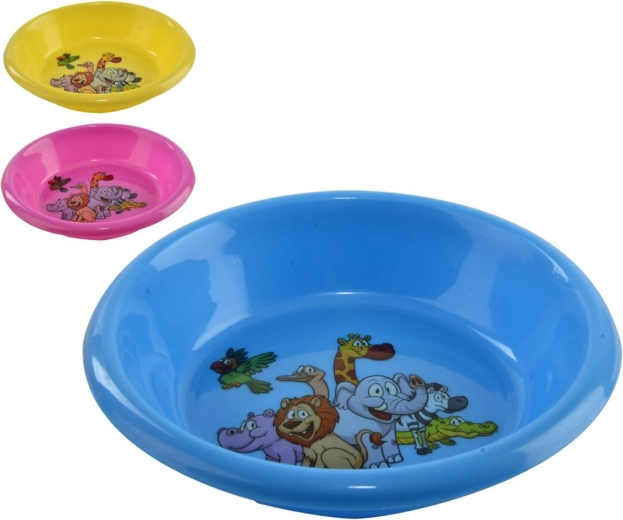 Bol en plastique pour enfant en UH avec décor, rond 15 cm (mix)