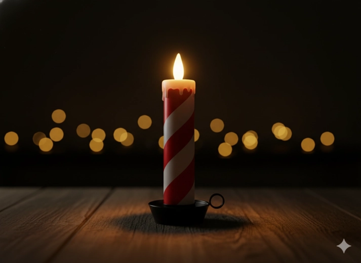 Bougie LED de Noël blanc-rouge 10 × 10 × 27,5 cm avec minuterie